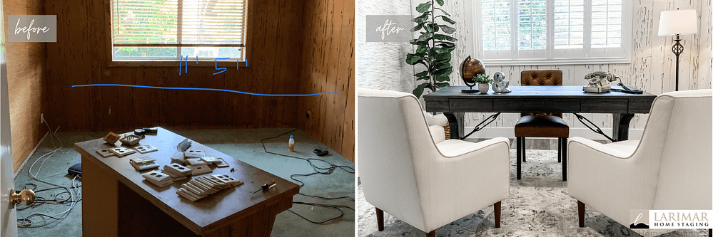 Orange County California home office before and after staged for sale