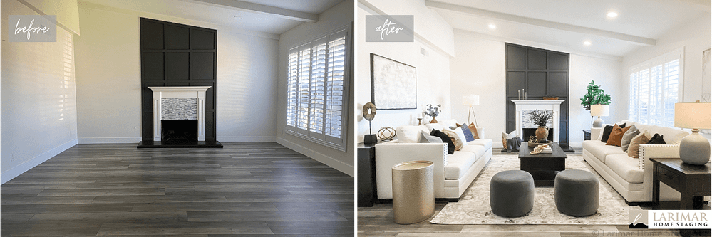 North Orange County home staging living room makeover