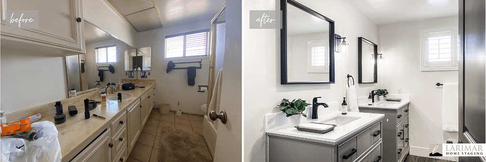 Bathroom renovations after design consultation and staging